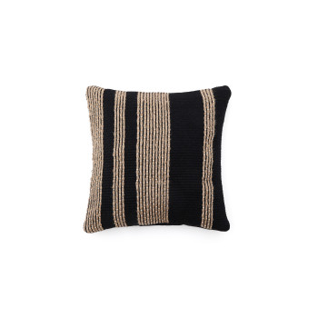 Federa per cuscino Aylin in cotone con ricamo in juta