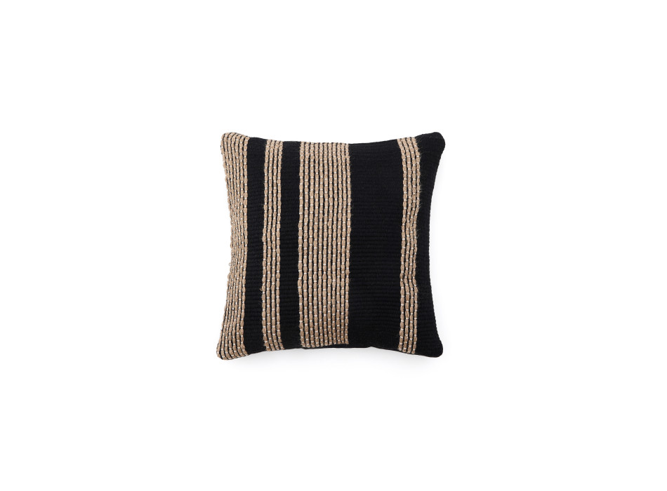 Federa per cuscino Aylin in cotone con ricamo in juta