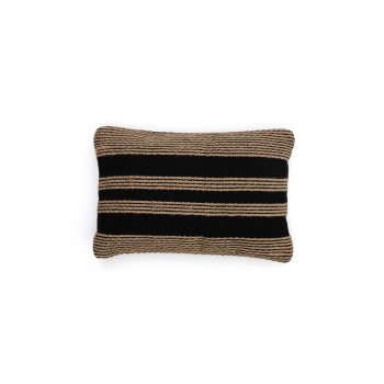 Federa per cuscino Aylin in cotone con ricamo in juta