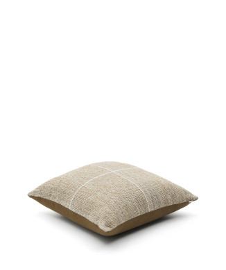 Federa per cuscino da pavimento Nalian 100% PET a quadri beige 70 x 70 cm