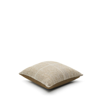 Federa per cuscino da pavimento Nalian 100% PET a quadri beige 70 x 70 cm