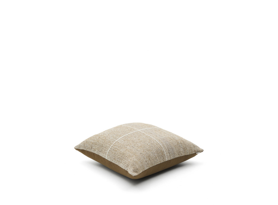 Federa per cuscino da pavimento Nalian 100% PET a quadri beige 70 x 70 cm