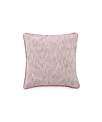 Fodera cuscino Brisella jacquard con profili a contrasto rosa 45 x 45 cm