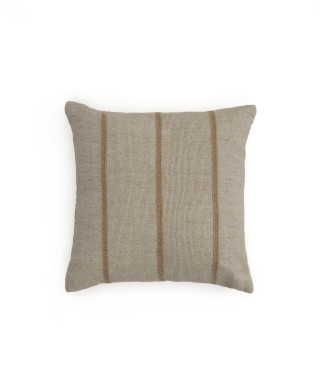 Fodera cuscino Disis in lino e cotone a righe intessute beige 45 x 45 cm