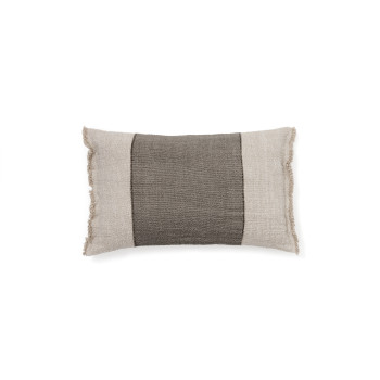 Fodera cuscino Lorin in lino con frange verde 30 x 50 cm