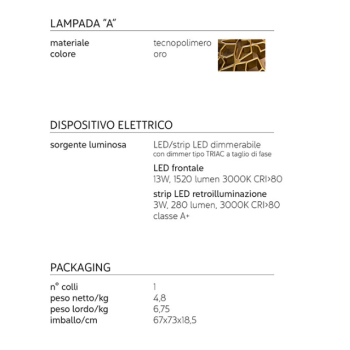 Lampada Notredame da parete/da soffitto Karman