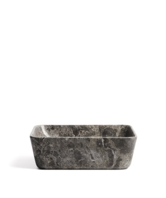 Lavabo da appoggio Darnen in marmo grigio 40 x 40 cm