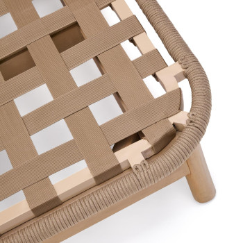 Lettino doppio Catalina in corda beige e 100% legno massiccio di acacia FSC