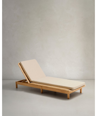 Lettino Galea in teak massello e rattan sintetico FSC 100%