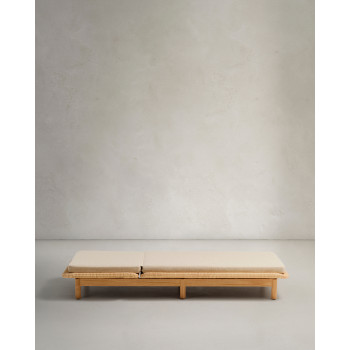 Lettino Galea in teak massello e rattan sintetico FSC 100%