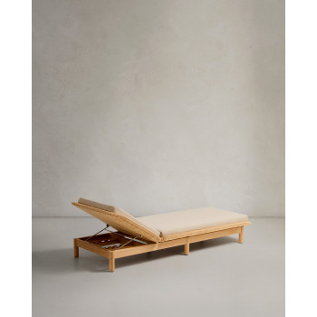 Lettino Galea in teak massello e rattan sintetico FSC 100%