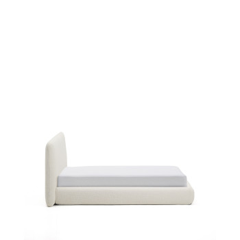 Letto sfoderabile Martina in ciniglia écru per materassi 160 x 200 cm