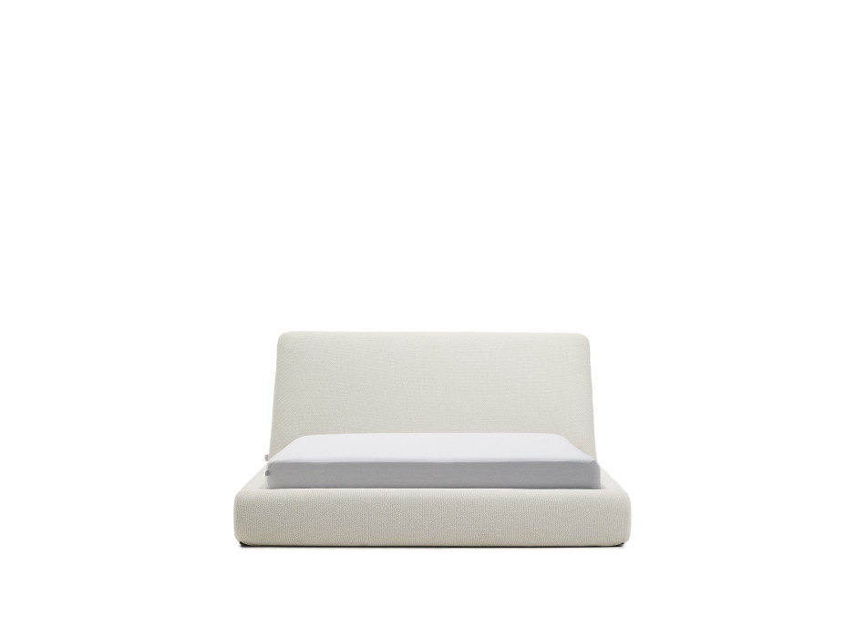 Letto sfoderabile Martina in ciniglia écru per materassi 160 x 200 cm