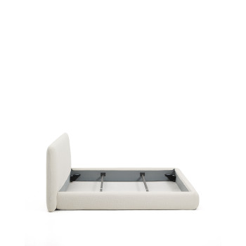 Letto sfoderabile Martina in ciniglia écru per materassi 180 x 200 cm