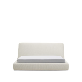 Letto sfoderabile Martina in ciniglia écru per materassi 180 x 200 cm