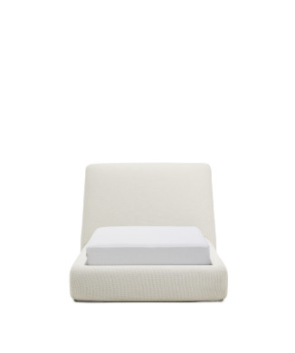 Letto sfoderabile Martina in ciniglia écru per materassi 90 x 200 cm