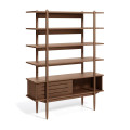 Libreria Carolin in legno di noce impiallacciato 130 x 169 cm