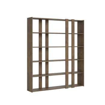Libreria Kato - Composizione A Kato 6R 2 fianchi 4 fasce lunghe Bianco Frassino