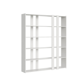 Libreria Kato - Composizione A Kato 6R 2 fianchi 4 fasce lunghe Bianco Frassino