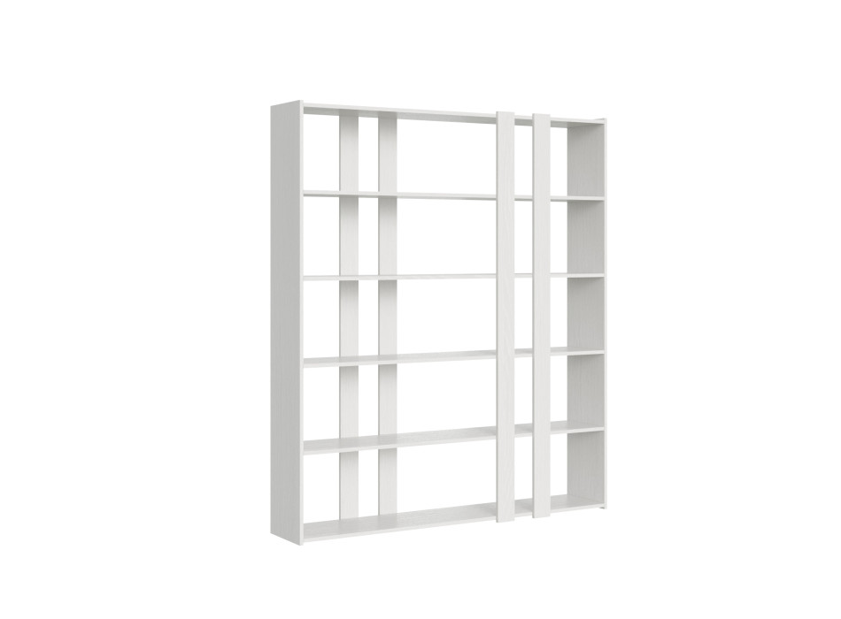 Libreria Kato - Composizione A Kato 6R 2 fianchi 4 fasce lunghe Bianco Frassino