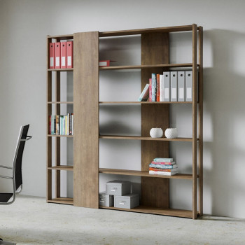 Libreria Kato - Composizione B Kato 6R 2 fianchi 4 fasce lunghe Bianco Frassino