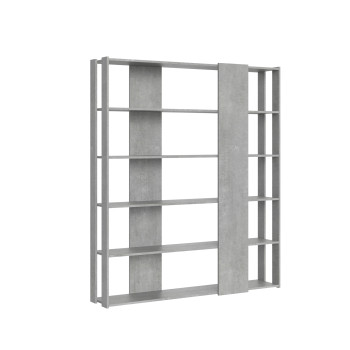 Libreria Kato - Composizione B Kato 6R 2 fianchi 4 fasce lunghe Bianco Frassino