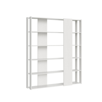 Libreria Kato - Composizione B Kato 6R 2 fianchi 4 fasce lunghe Bianco Frassino