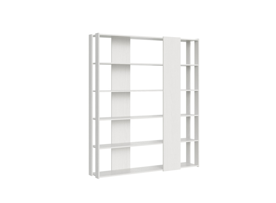 Libreria Kato - Composizione B Kato 6R 2 fianchi 4 fasce lunghe Bianco Frassino