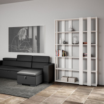 Libreria Kato Small - Composizione Small E Kato 6R 8 fasce lunghe Bianco Frassino