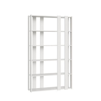 Libreria Kato Small - Composizione Small E Kato 6R 8 fasce lunghe Bianco Frassino