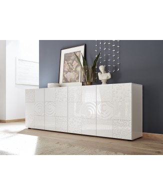 Madia 4 ante MIRO 241x84x43 cm colore bianco