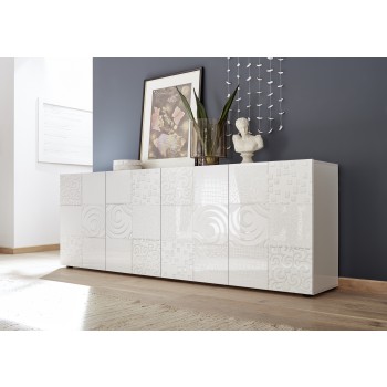 Madia 4 ante MIRO 241x84x43 cm colore bianco