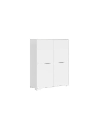 Madia/ Porta TV / Credenza alta Lumina Bianco Lucido - Credenza alta 4 ante 90x35x120 cm Lumina bianco lucido