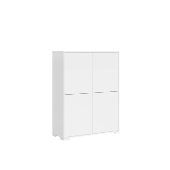 Madia/ Porta TV / Credenza alta Lumina Bianco Lucido - Credenza alta 4 ante 90x35x120 cm Lumina bianco lucido