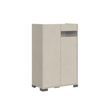 Madia/ Porta TV / Credenza alta Riflesso Bianco Lucido - Credenza alta 2 ante 70x35x110 cm Riflesso bianco lucido