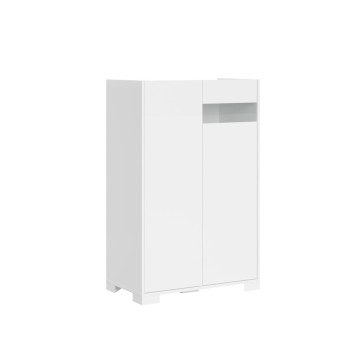 Madia/ Porta TV / Credenza alta Riflesso Bianco Lucido - Credenza alta 2 ante 70x35x110 cm Riflesso bianco lucido