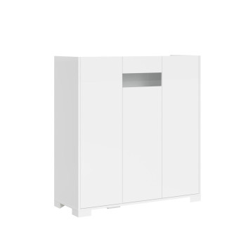 Madia/ Porta TV / Credenza alta Riflesso Bianco Lucido - Credenza alta 3 ante 103x35x110 cm Riflesso bianco lucido
