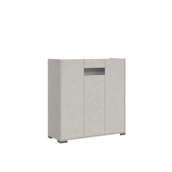 Madia/ Porta TV / Credenza alta Riflesso Bianco Lucido - Credenza alta 3 ante 103x35x110 cm Riflesso bianco lucido