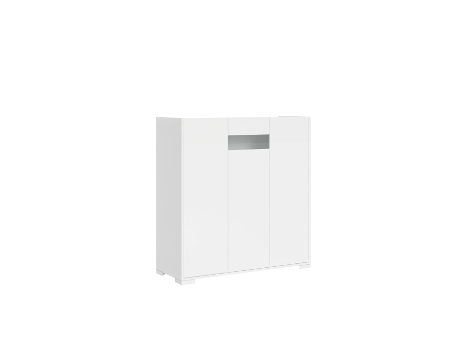 Madia/ Porta TV / Credenza alta Riflesso Bianco Lucido - Credenza alta 3 ante 103x35x110 cm Riflesso bianco lucido
