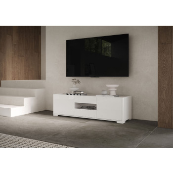 Madia/ Porta TV / Credenza alta Riflesso Bianco Lucido - Porta TV 3 ante 130x40x40 cm Riflesso bianco lucido