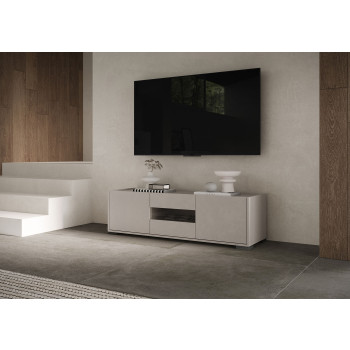 Madia/ Porta TV / Credenza alta Riflesso Bianco Lucido - Porta TV 3 ante 130x40x40 cm Riflesso bianco lucido