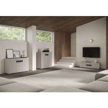 Madia/ Porta TV / Credenza alta Riflesso Bianco Lucido - Porta TV 3 ante 130x40x40 cm Riflesso bianco lucido