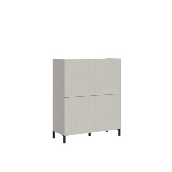 Madia/ Porta TV / Credenza alta Solaria Bianco Lucido - Credenza alta 4 ante 90x35x110 cm Solaria bianco lucido