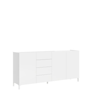 Madia/ Porta TV / Credenza alta Solaria Bianco Lucido - Madia 3 ante/4 cassetti 174x40x84 cm Solaria bianco lucido