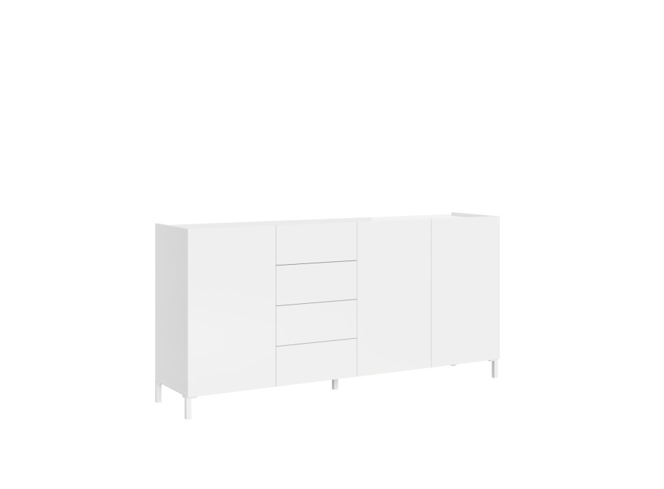 Madia/ Porta TV / Credenza alta Solaria Bianco Lucido - Madia 3 ante/4 cassetti 174x40x84 cm Solaria bianco lucido