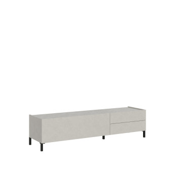 Madia/ Porta TV / Credenza alta Solaria Bianco Lucido - Porta TV 1 ribalta/2 cassetti 160x42x40 cm Solaria bianco lucido