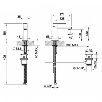 Miscelatore monocomando lavabo con scarico 20001 GESSI