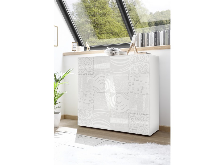 Mobile 2 ante MIRO 121x111x43 cm colore bianco