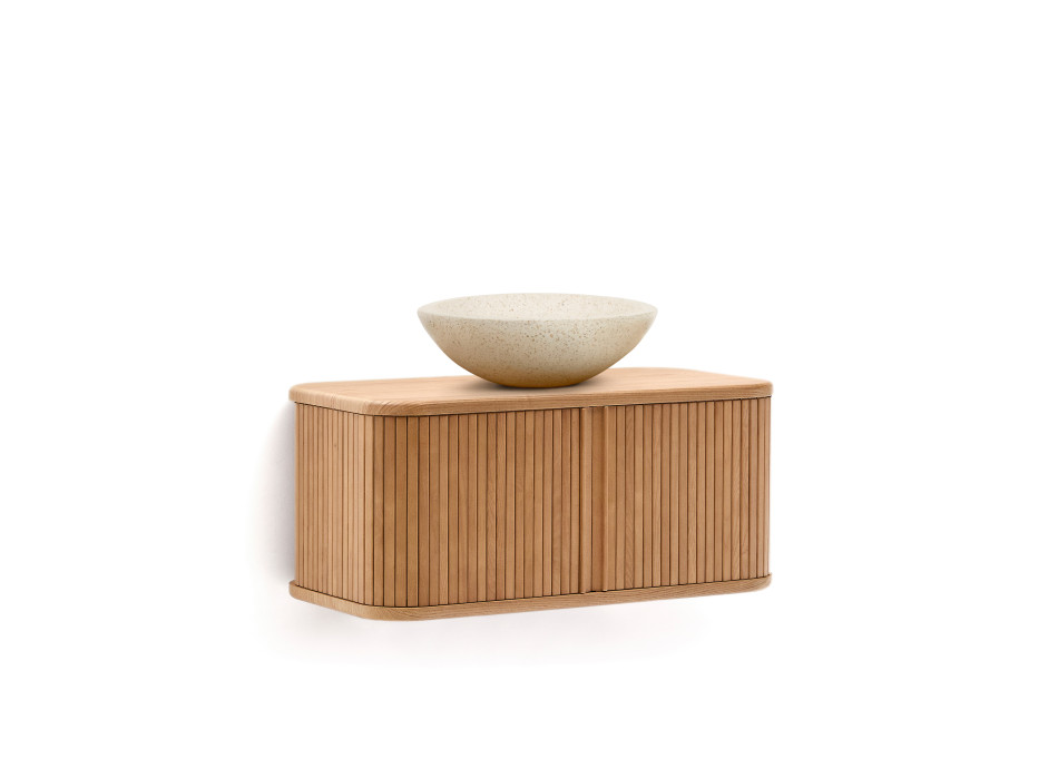 Mobile da bagno Mailen in legno compensato di frassino