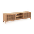 Mobile TV Beyla 2 ante in legno massello e impialliallacciato rovere 180 x 49,5 cm FSC100% PROMO